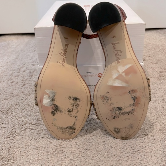 Sam Edelman Yaro Ankle Strap Multicolor Snake Print Heels - Picture 13 of 13